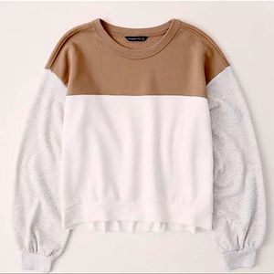 Abercrombie Colorblock fleece crewneck sweater